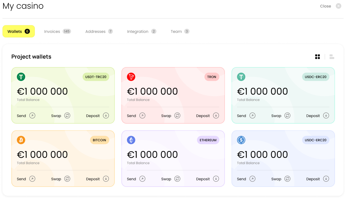 Dedicated wallet per merchant